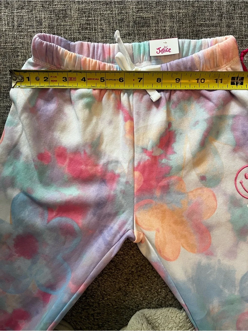 Justice Girls S 7/8 EDF Floral Jogger Sweatpants Pastel NWT